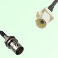 FAKRA SMB B 9001 white Male to BNC Front Mount Bulkhead Female Cable FAKRA SMB B 9001 white Male to BNC Front Mount Bulkhead Female Cable