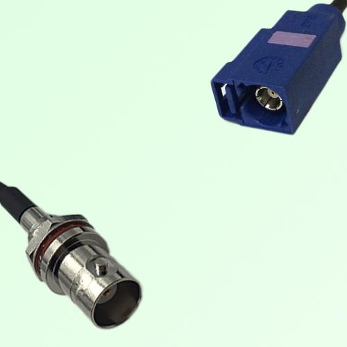 FAKRA SMB C 5005 blue Female to BNC Front Mount Bulkhead Female Cable