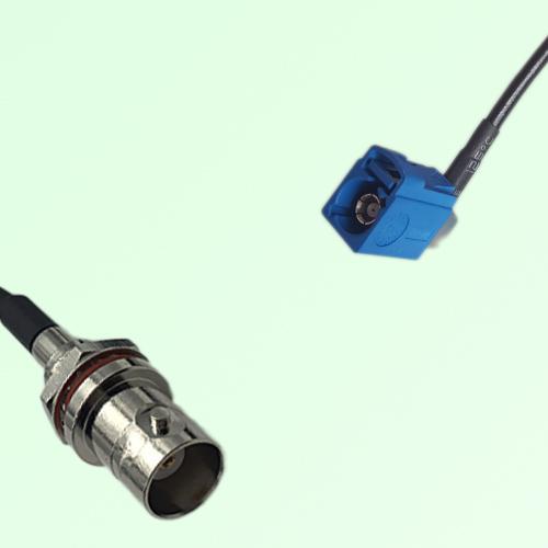 FAKRA SMB C 5005 blue Female RA to BNC Front Mount Bulkhead Female Cable