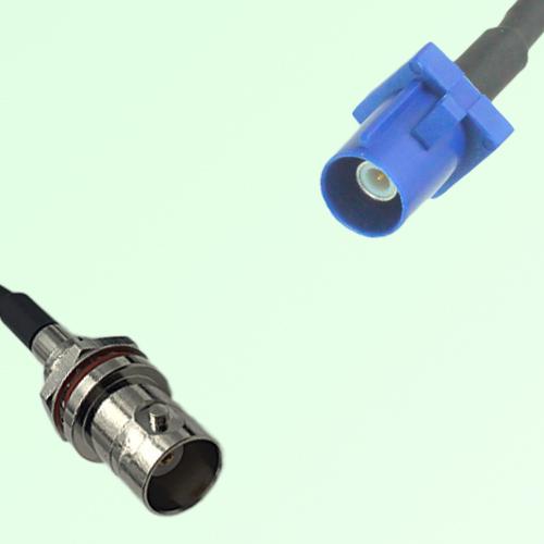 FAKRA SMB C 5005 blue Male to BNC Front Mount Bulkhead Female Cable FAKRA SMB C 5005 blue Male to BNC Front Mount Bulkhead Female Cable