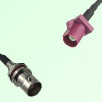 FAKRA SMB D 4004 bordeaux Male to BNC Front Mount Bulkhead Female Cable FAKRA SMB D 4004 bordeaux Male to BNC Front Mount Bulkhead Female Cable