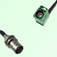 FAKRA SMB E 6002 green Female RA to BNC Front Mount Bulkhead Female Cable