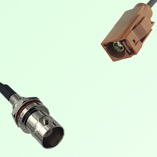 FAKRA SMB F 8011 brown Female to BNC Front Mount Bulkhead Female Cable