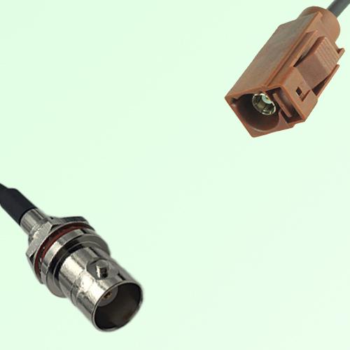 FAKRA SMB F 8011 brown Female to BNC Front Mount Bulkhead Female Cable FAKRA SMB F 8011 brown Female to BNC Front Mount Bulkhead Female Cable