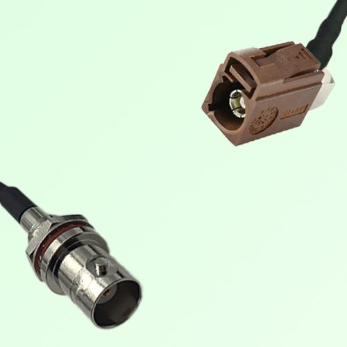 FAKRA SMB F 8011 brown Female RA to BNC Front Mount Bulkhead Female Cable