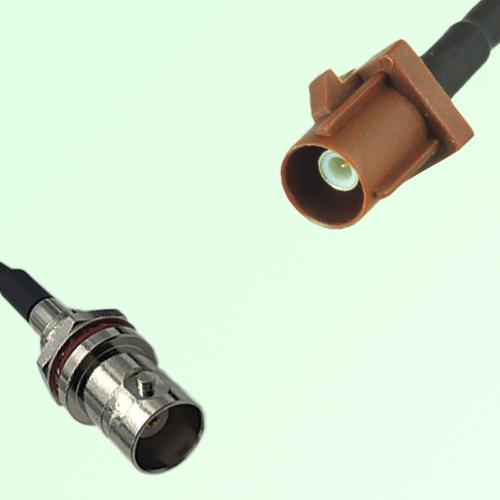 FAKRA SMB F 8011 brown Male to BNC Front Mount Bulkhead Female Cable