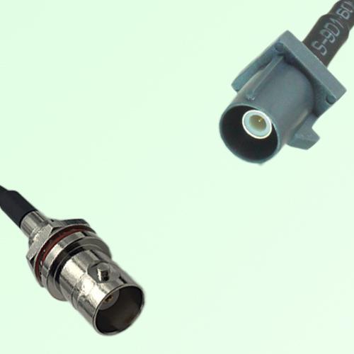 FAKRA SMB G 7031 grey Male to BNC Front Mount Bulkhead Female Cable