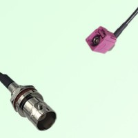 FAKRA SMB H 4003 violet Female RA to BNC Front Mount Bulkhead Female Cable
