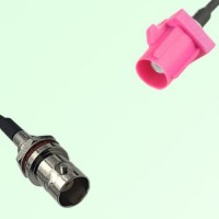 FAKRA SMB H 4003 violet Male to BNC Front Mount Bulkhead Female Cable FAKRA SMB H 4003 violet Male to BNC Front Mount Bulkhead Female Cable