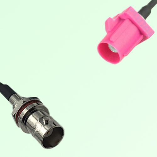 FAKRA SMB H 4003 violet Male to BNC Front Mount Bulkhead Female Cable FAKRA SMB H 4003 violet Male to BNC Front Mount Bulkhead Female Cable