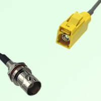FAKRA SMB K 1027 curry Female to BNC Front Mount Bulkhead Female Cable FAKRA SMB K 1027 curry Female to BNC Front Mount Bulkhead Female Cable
