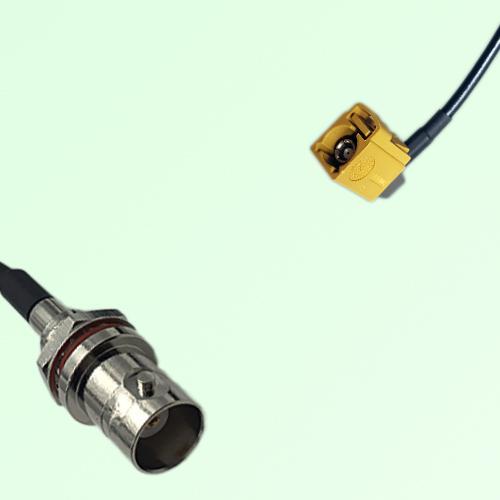 FAKRA SMB K 1027 curry Female RA to BNC Front Mount Bulkhead Female Cable FAKRA SMB K 1027 curry Female RA to BNC Front Mount Bulkhead Female Cable