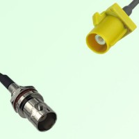 FAKRA SMB K 1027 curry Male to BNC Front Mount Bulkhead Female Cable FAKRA SMB K 1027 curry Male to BNC Front Mount Bulkhead Female Cable