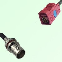 FAKRA SMB L 3002 carmin red Female to BNC Front Mount Bulkhead Female Cable FAKRA SMB L 3002 carmin red Female to BNC Front Mount Bulkhead Female Cable