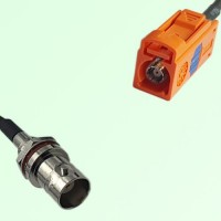 FAKRA SMB M 2003 pastel orange Female to BNC Front Mount Bulkhead Female Cable FAKRA SMB M 2003 pastel orange Female to BNC Front Mount Bulkhead Female Cable