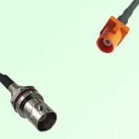 FAKRA SMB M 2003 pastel orange Male to BNC Front Mount Bulkhead Female Cable FAKRA SMB M 2003 pastel orange Male to BNC Front Mount Bulkhead Female Cable