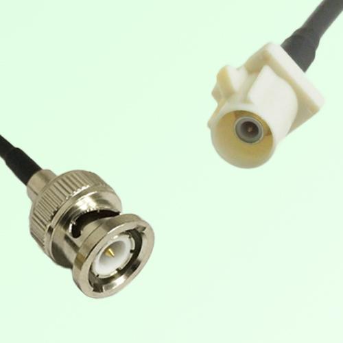 FAKRA SMB B 9001 white Male Plug to BNC Male Plug Cable