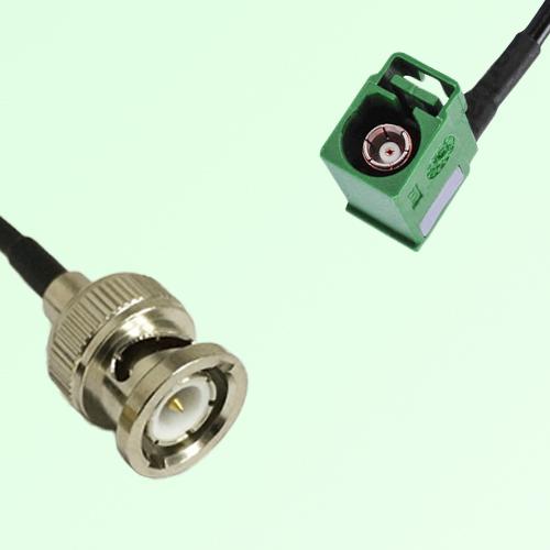 FAKRA SMB E 6002 green Female Jack Right Angle to BNC Male Plug Cable