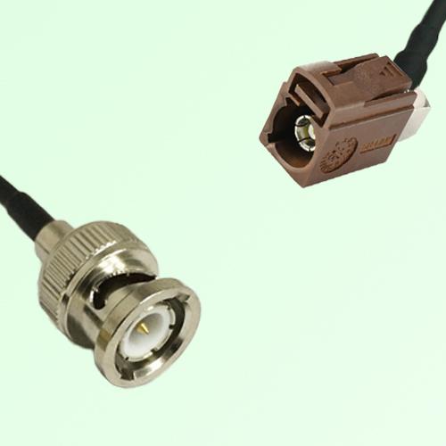 FAKRA SMB F 8011 brown Female Jack Right Angle to BNC Male Plug Cable