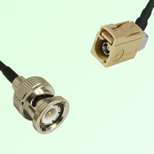 FAKRA SMB I 1001 beige Female Jack Right Angle to BNC Male Plug Cable