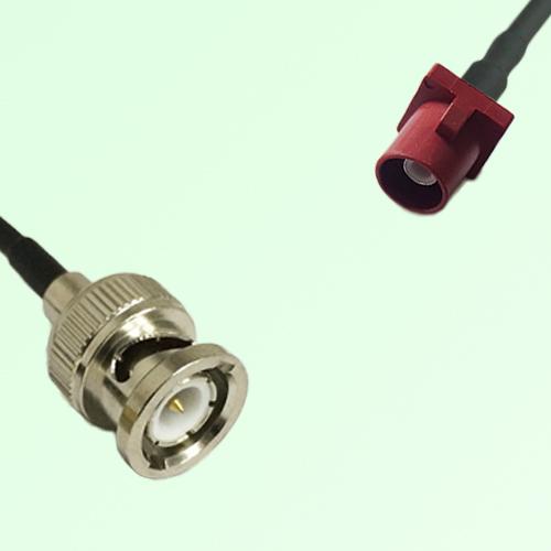 FAKRA SMB L 3002 carmin red Male Plug to BNC Male Plug Cable