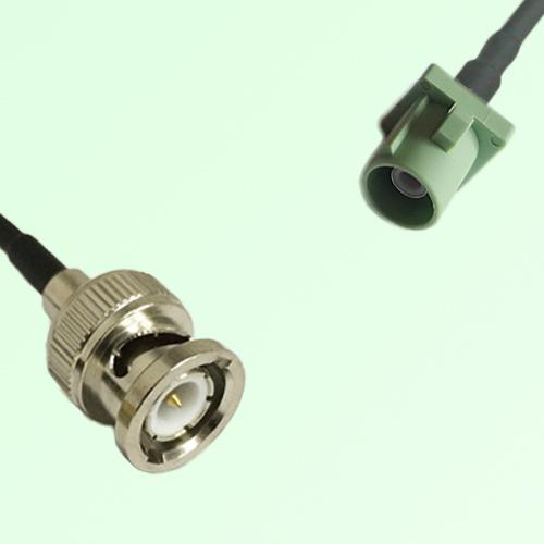 FAKRA SMB N 6019 pastel green Male Plug to BNC Male Plug Cable