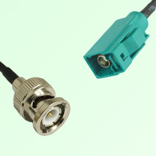 FAKRA SMB Z 5021 Water Blue Female Jack to BNC Male Plug Cable