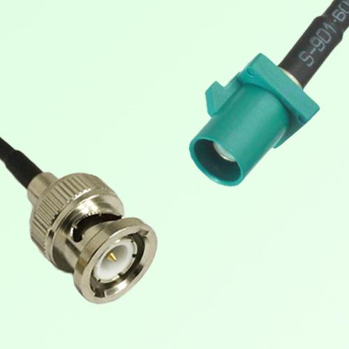 FAKRA SMB Z 5021 Water Blue Male Plug to BNC Male Plug Cable