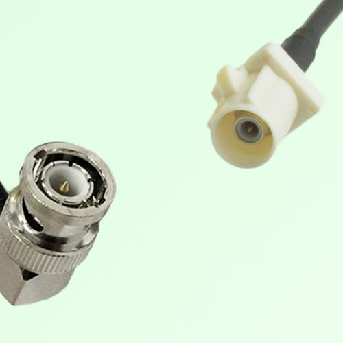 FAKRA SMB B 9001 white Male Plug to BNC Male Plug Right Angle Cable