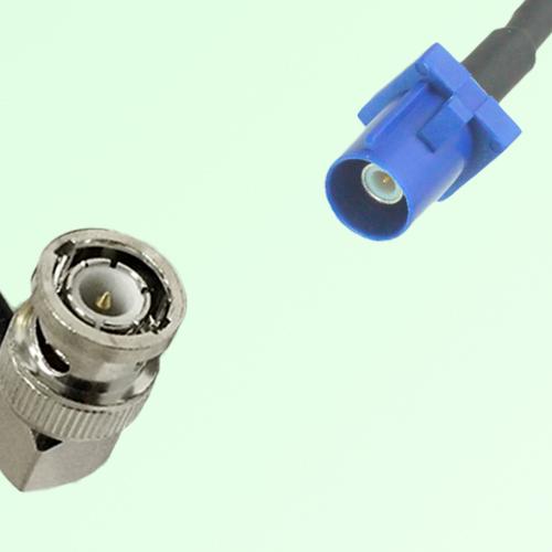 FAKRA SMB C 5005 blue Male Plug to BNC Male Plug Right Angle Cable