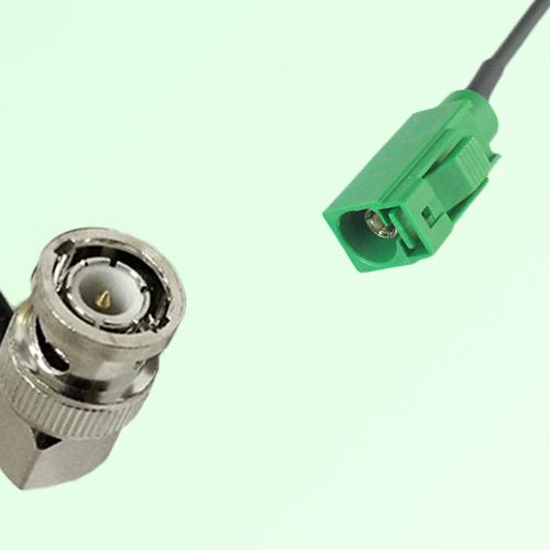 FAKRA SMB E 6002 green Female Jack to BNC Male Plug Right Angle Cable