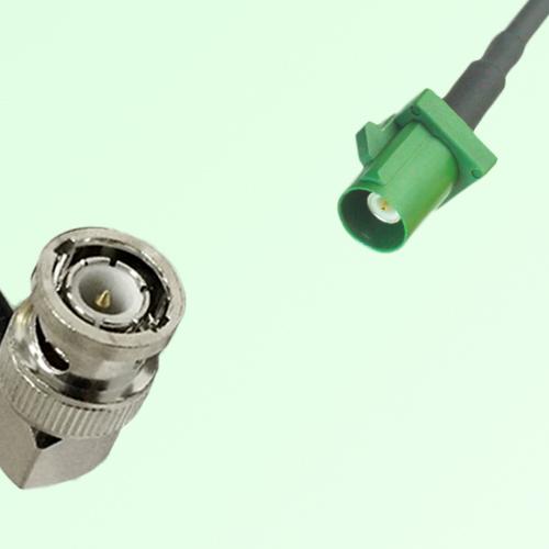 FAKRA SMB E 6002 green Male Plug to BNC Male Plug Right Angle Cable