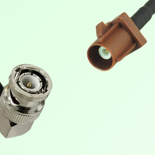 FAKRA SMB F 8011 brown Male Plug to BNC Male Plug Right Angle Cable