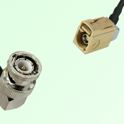 FAKRA SMB I 1001 beige Female Jack RA to BNC Male Plug RA Cable