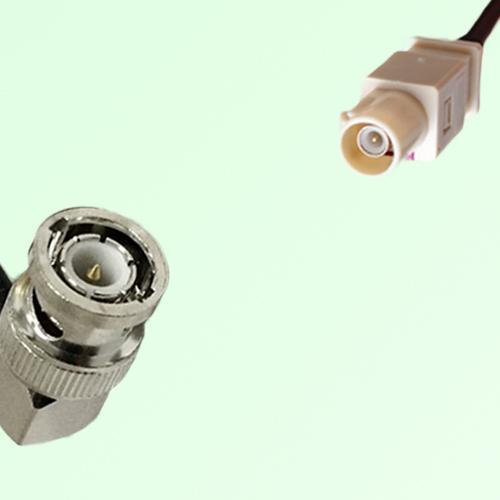 FAKRA SMB I 1001 beige Male Plug to BNC Male Plug Right Angle Cable