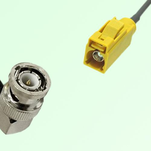 FAKRA SMB K 1027 Curry Female Jack to BNC Male Plug Right Angle Cable