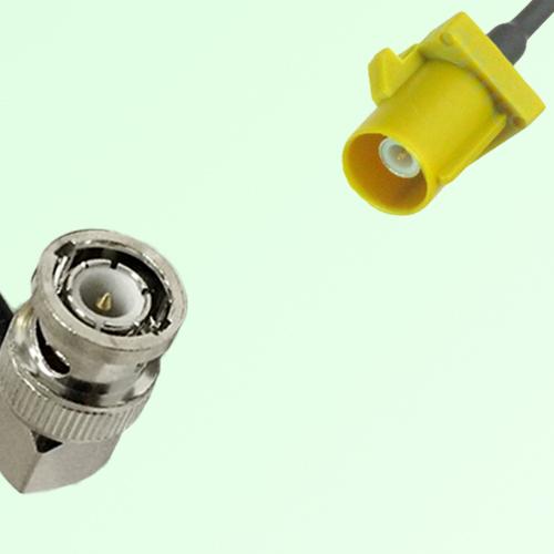 FAKRA SMB K 1027 Curry Male Plug to BNC Male Plug Right Angle Cable