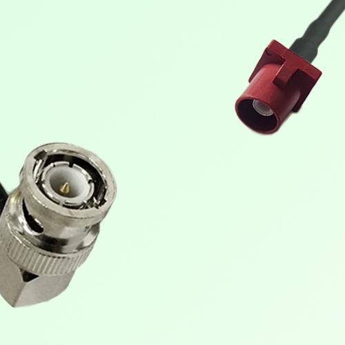 FAKRA SMB L 3002 carmin red Male Plug to BNC Male Plug RA Cable