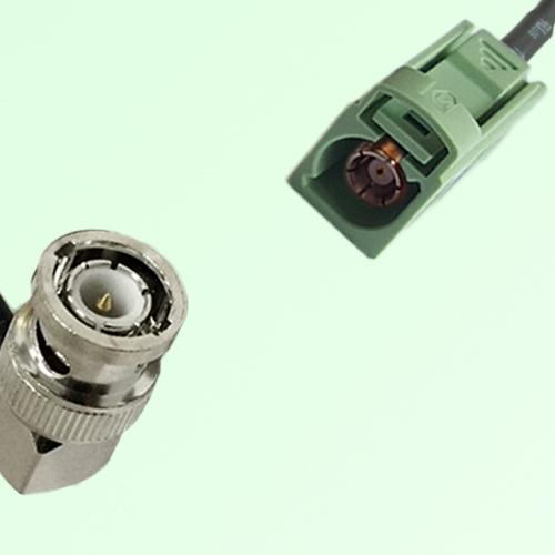 FAKRA SMB N 6019 pastel green Female Jack to BNC Male Plug RA Cable