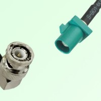FAKRA SMB Z 5021 Water Blue Male Plug to BNC Male Plug RA Cable