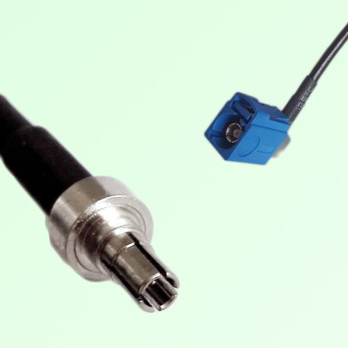 FAKRA SMB C 5005 blue Female Jack Right Angle to CRC9 Male Plug Cable