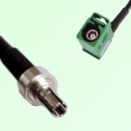 FAKRA SMB E 6002 green Female Jack Right Angle to CRC9 Male Plug Cable