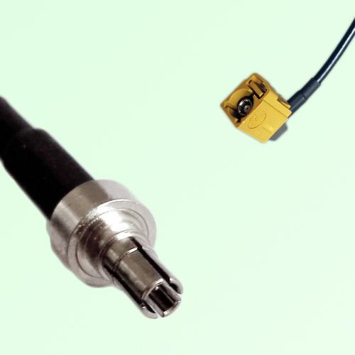 FAKRA SMB K 1027 curry Female Jack Right Angle to CRC9 Male Plug Cable