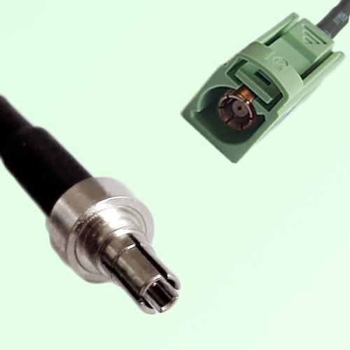 FAKRA SMB N 6019 pastel green Female Jack to CRC9 Male Plug Cable