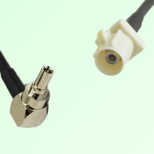 FAKRA SMB B 9001 white Male Plug to CRC9 Male Plug Right Angle Cable
