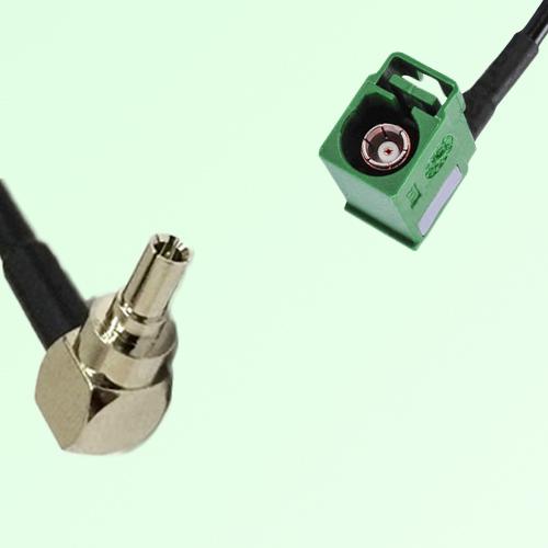 FAKRA SMB E 6002 green Female Jack RA to CRC9 Male Plug RA Cable