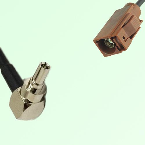FAKRA SMB F 8011 brown Female Jack to CRC9 Male Plug Right Angle Cable
