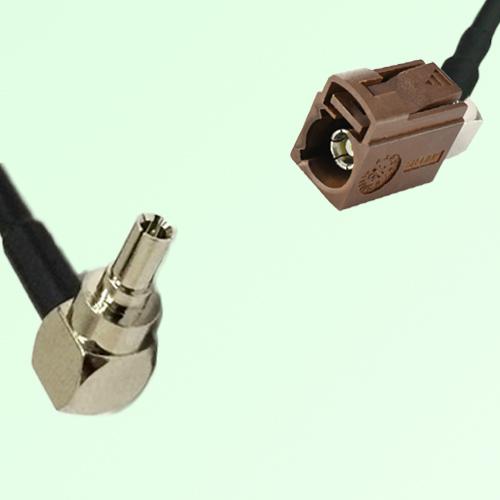 FAKRA SMB F 8011 brown Female Jack RA to CRC9 Male Plug RA Cable