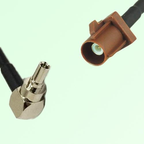 FAKRA SMB F 8011 brown Male Plug to CRC9 Male Plug Right Angle Cable