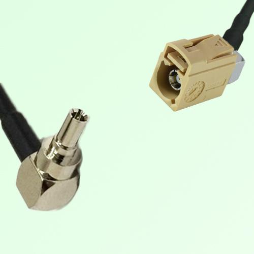 FAKRA SMB I 1001 beige Female Jack RA to CRC9 Male Plug RA Cable